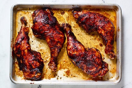 Baked Chicken With Hibiscus Barbecue Sauce